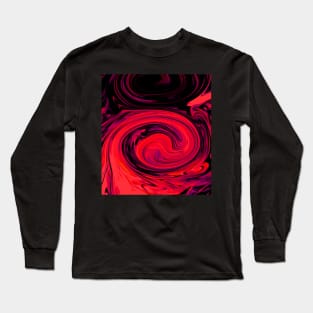 Red Swirls Long Sleeve T-Shirt